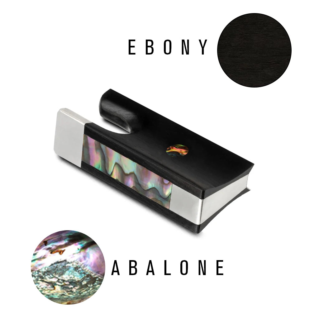 NAOMI Cupronickel Mounting Ebony Frog W/ Abalone Dot Inlay 4/4 Violin Fiddle Bow Inlay