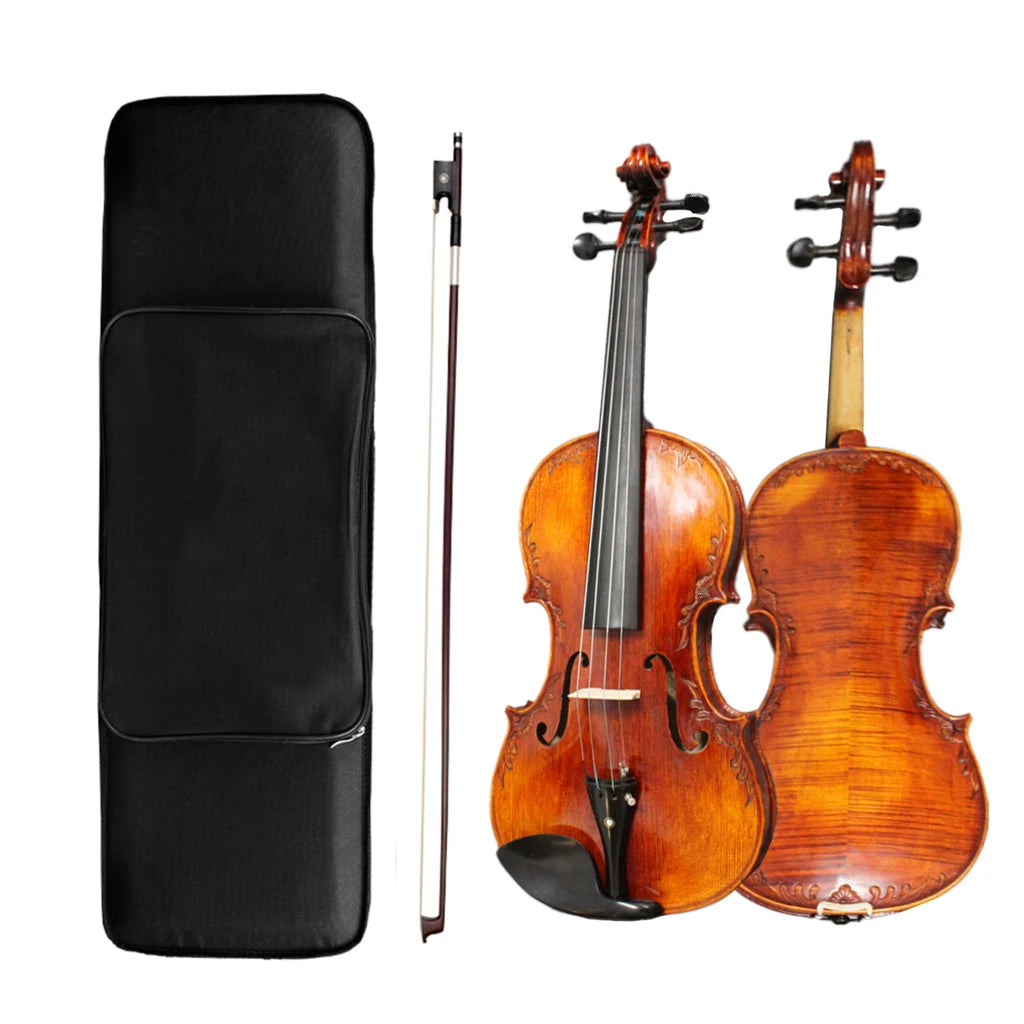 NAOMI Hand Carved Violin 4/4 Size Advanced Handmade Volin Antique Spruce Wood Baroque Violino Strings