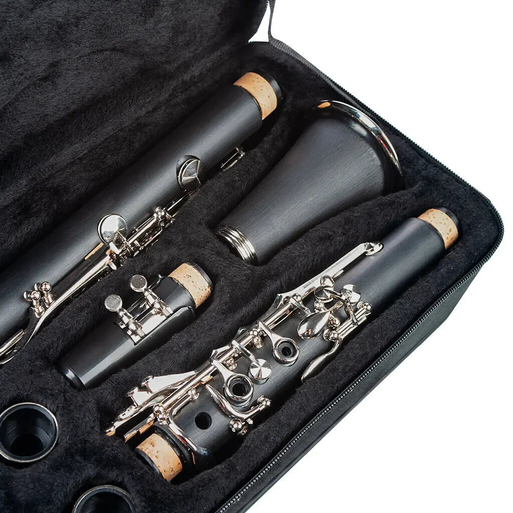 NAOMI 17-Key ABS Clarinet Bb Flat W/Case Gloves Cleaning Cloth Reed Case Reeds