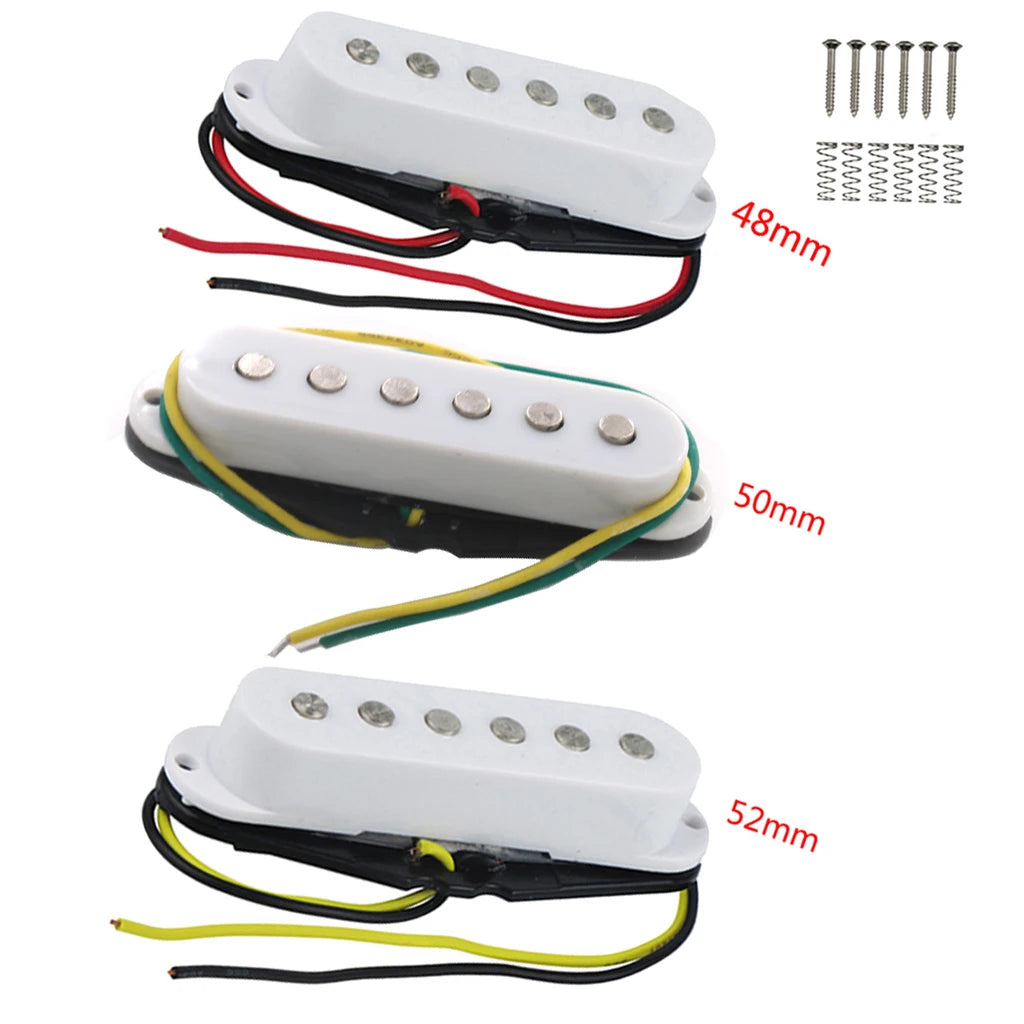 NAOMI 3Pcs /Set Guitar Pickup Neck/Middle/Bridge For Electric Guitar 48/50/52mm Single-coil Guitar Pickup