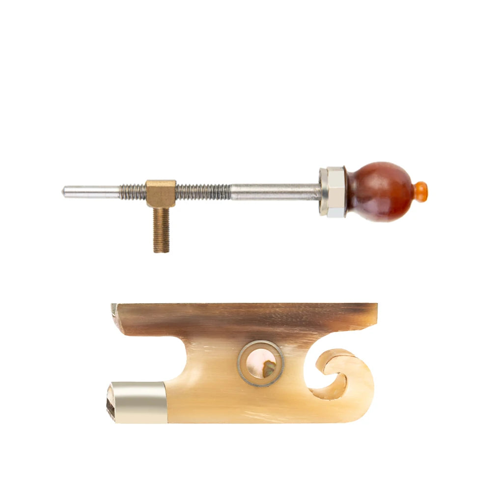 NAOMI Snail Tail Style Violin Bow Frog Ebony Ox horn Abalone Shell Inlay W/Screw Tip For Fiddle Pernambuco Violino Bow Parts