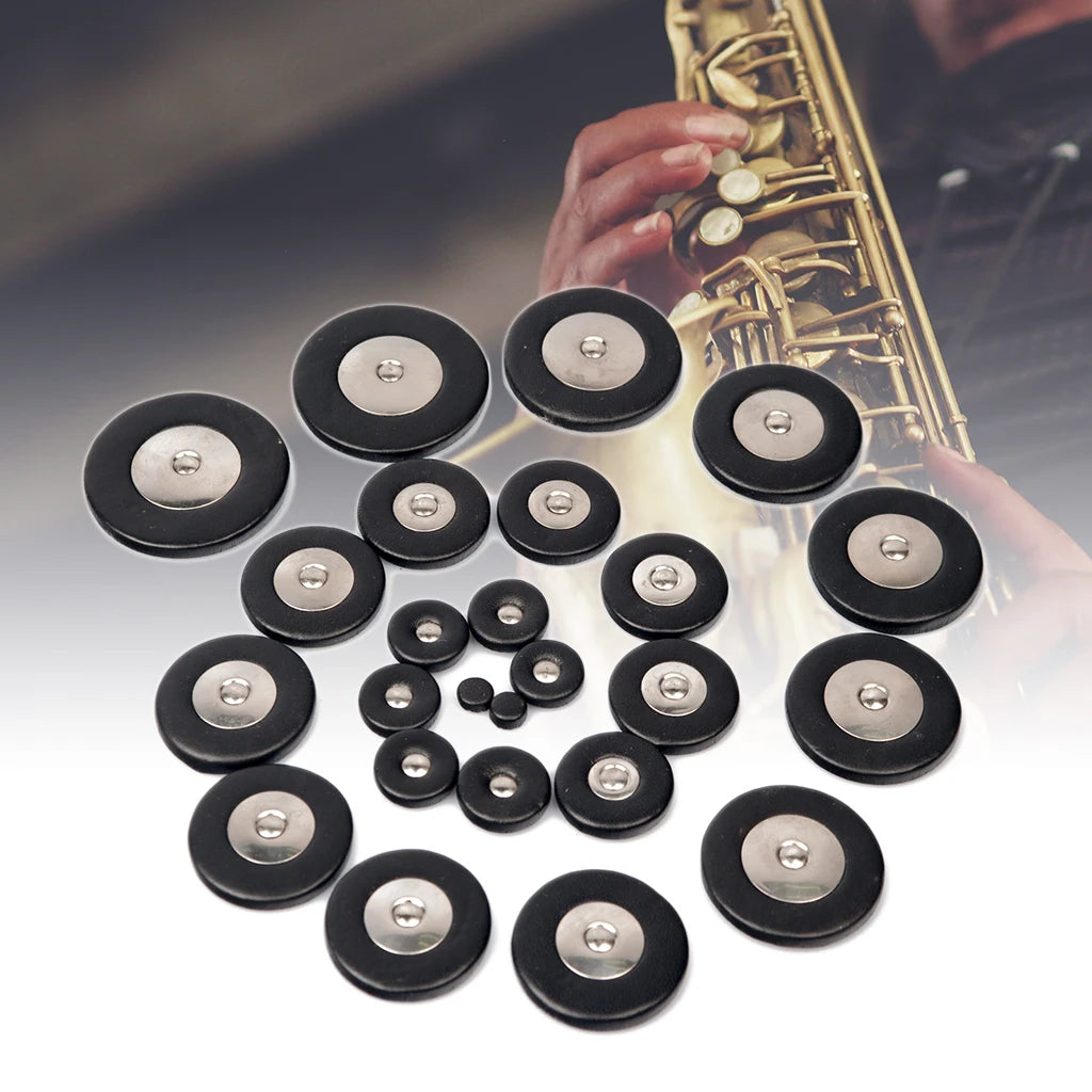 NAOMI Pack Soprano Alto Tenor Bartione Sax Saxophone Tan Leather Pads White Black Orange Sax Resonators Waterproof Wovwn Felt Pad Sets