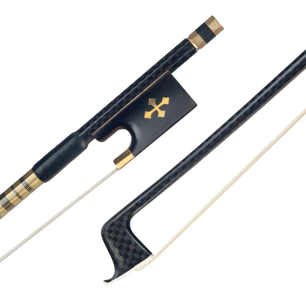 4/4 Size Arco Carbon Fiber Bow IPE Pernambuco Bow Fiddle Stick Ebony Frog Cross Shape Inlay Great Balance Orchestra Violinist