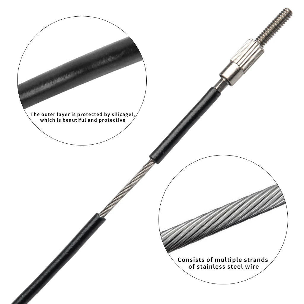 NAOMI Violin Tailgut Tail Gut Stainless Steel Wire Tailpiece Non-slip Wire Tailcord with Copper Screws