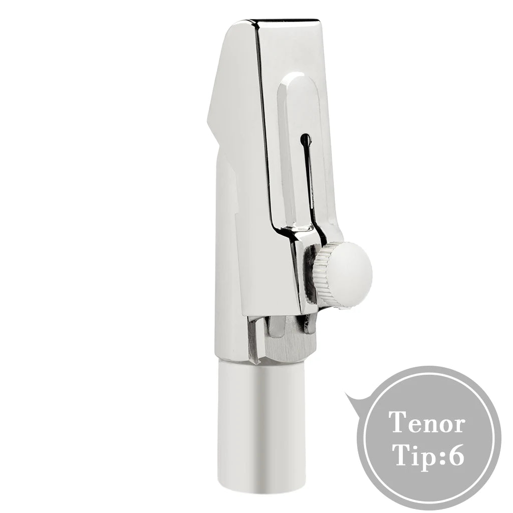 NAOMI Silver Sax Saxophone Mouthpiece 5/6/7/8/9 W/ Cap& Ligatures Comfortable Design Suitable For Novice Or Professional