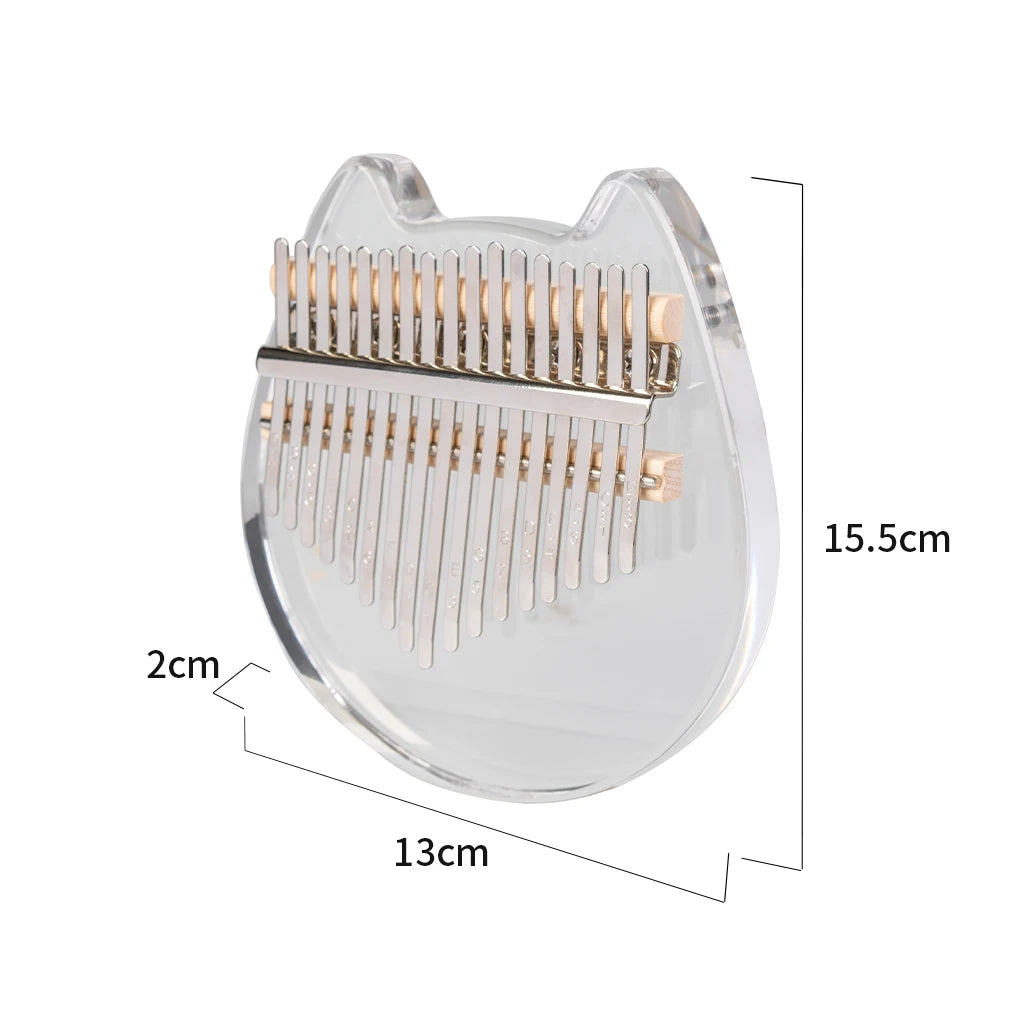 NAOMI K01-C Kalimba Instrument Cute Crystal Acrylic Material Kalimba Engraved Keys 17 African Thumb Piano