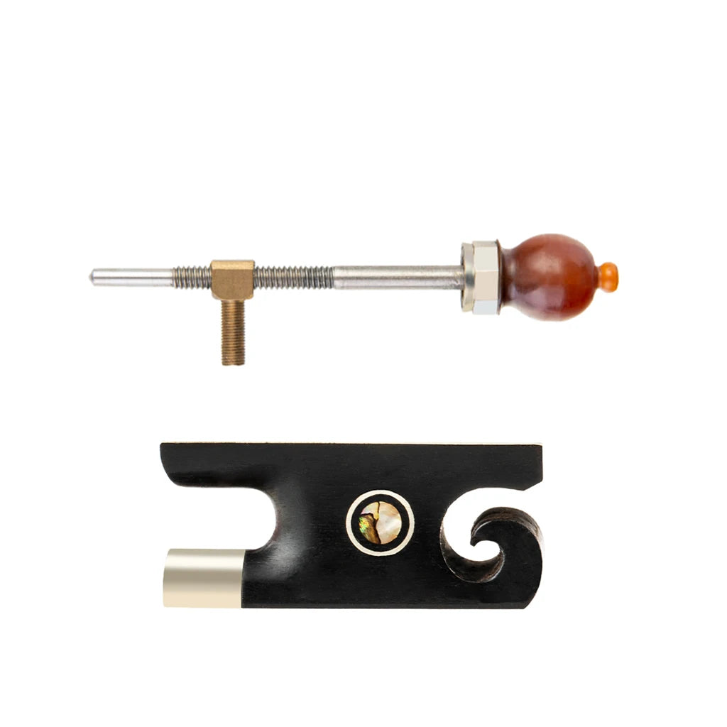 NAOMI Snail Tail Style Violin Bow Frog Ebony Ox horn Abalone Shell Inlay W/Screw Tip For Fiddle Pernambuco Violino Bow Parts