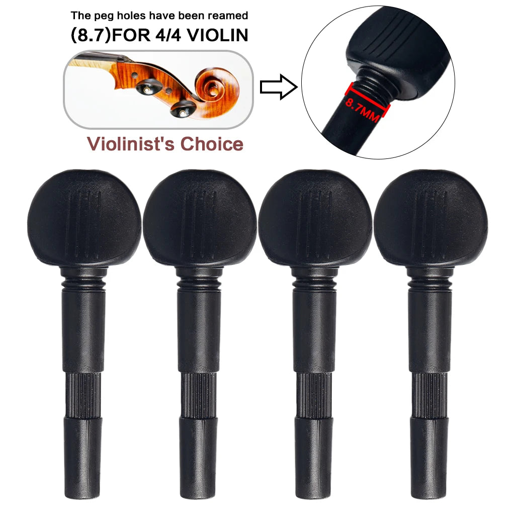 Violin Pegs Tuners Machine Heads Finetune Geared Peg Set For 4/4 3/4 Violins Fiddle Violinos G/D/A/E String Tuners