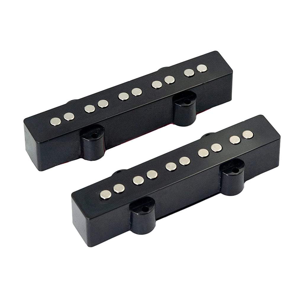 NAOMI 2PCS 5 String Bass Pickups For 5 String Jazz JB Style Bass Bridge Neck Pickups Ceramic Open Style