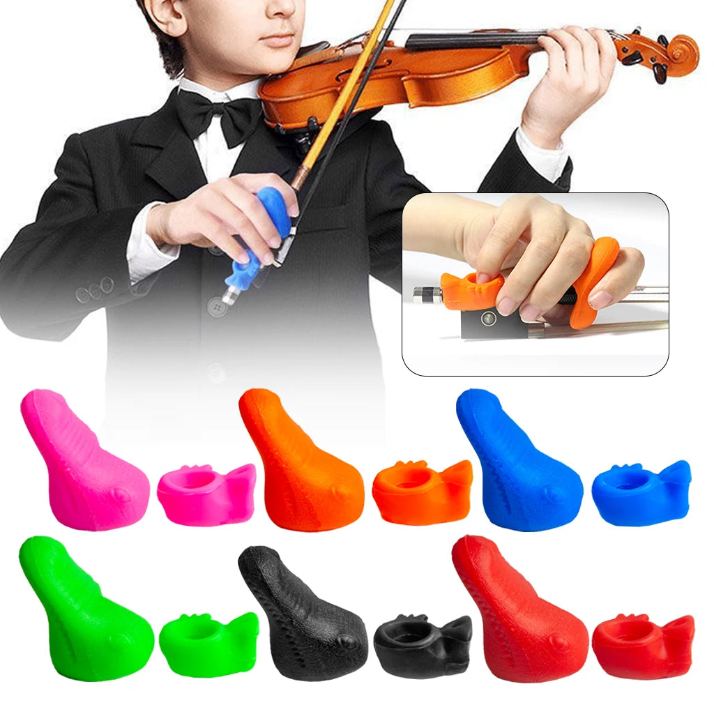 NAOMI Violin Bow Posture Corrector Rubber Violin Bow Hold Posture Correction Tool Accessories Beginner Correction Posture Grip SET