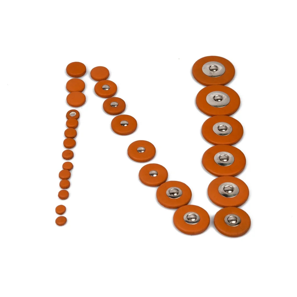 NAOMI Deluxe Soprano Saxophone Pads Sheep Skin Set For SELMER SOPRANO Sax Tan Leather Stainless Resonator Pad