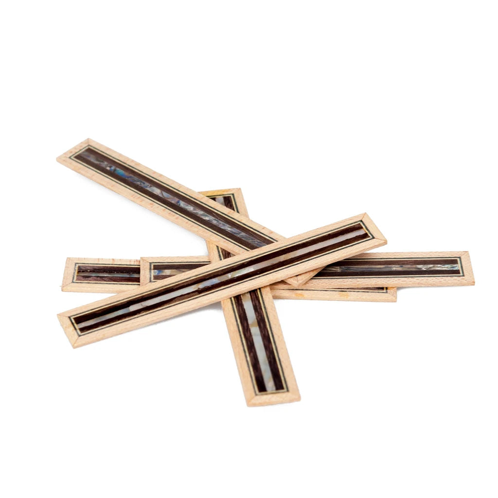 NAOMI 5pcs Wooden Classical Bridge Block Tie Abalone Shell Inlay Inlaied String-Tie For Classical Flamenco Guitar