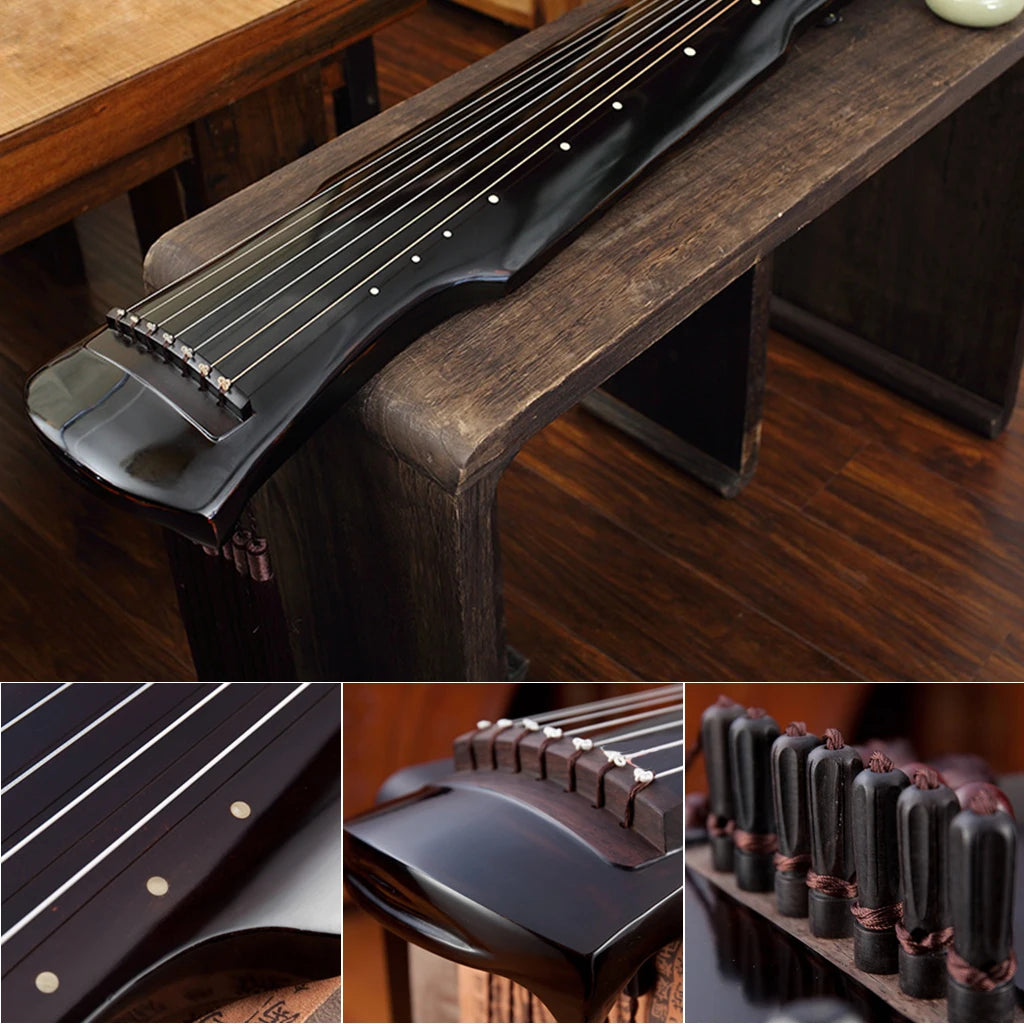 NAOMI Professional 7 Strings Guqin Aged Paulownia Chinese Ancient Zither Instrument For Beginner Practice Fu Xi Shape