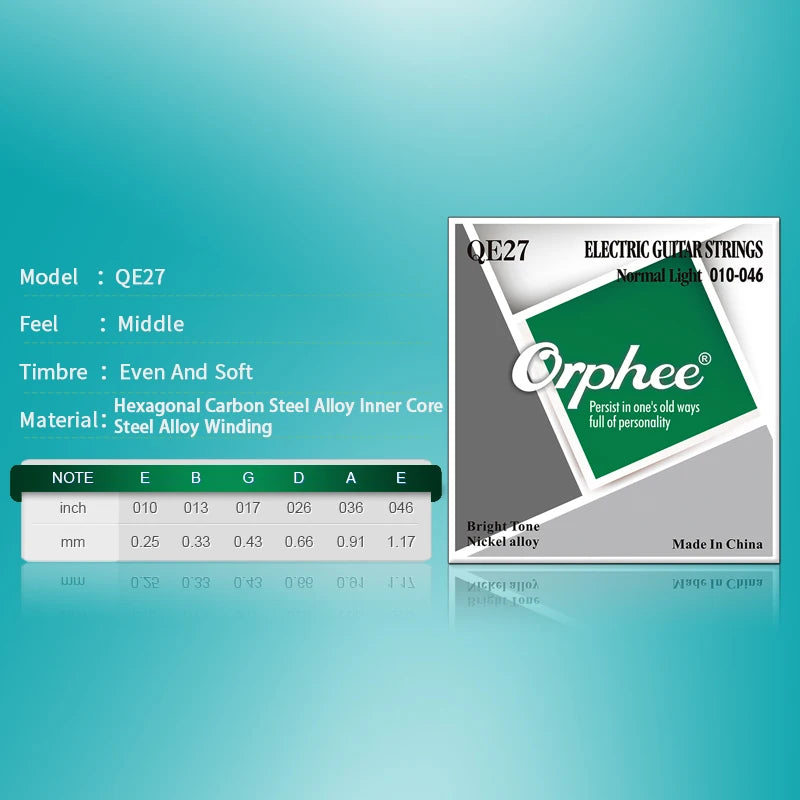 NAOMI Orphee Acoustic/Electric/Classical Guitar Strings Set Nickel Alloy Bright Tone Silver Line Full Timbre 85/15 Bronze