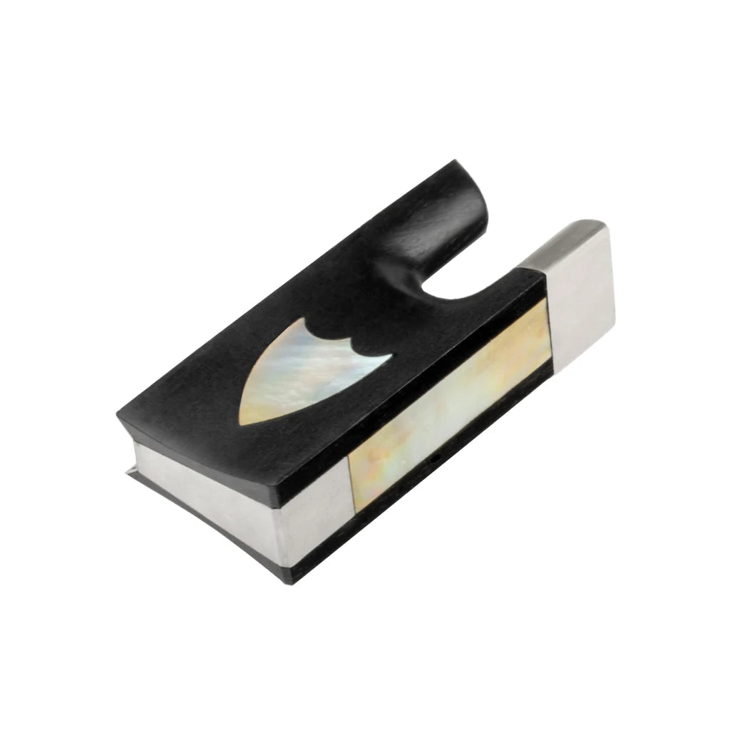 4/4 Violin Fiddle Bow Frog Ebony Full Lined - Pro Brass Mounting Endpins Buttons for Bow Repair & Making Kit