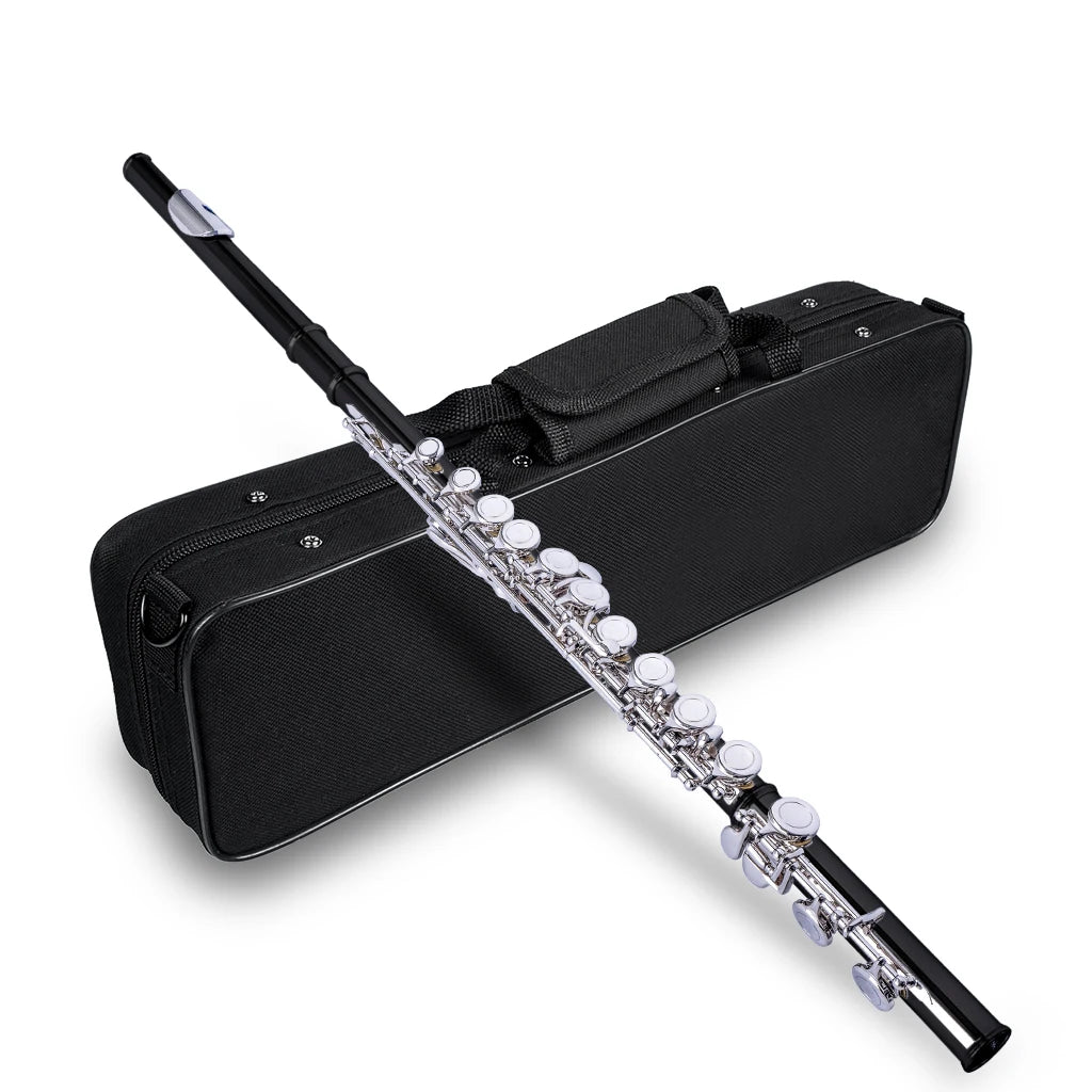 NAOMI Professional 16-Holes C Key Concert Flute Closed Pore Cupronickel Silver Plated Flute
