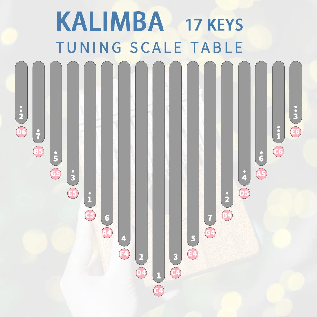NAOMI K01-C Kalimba Instrument Cute Crystal Acrylic Material Kalimba Engraved Keys 17 African Thumb Piano