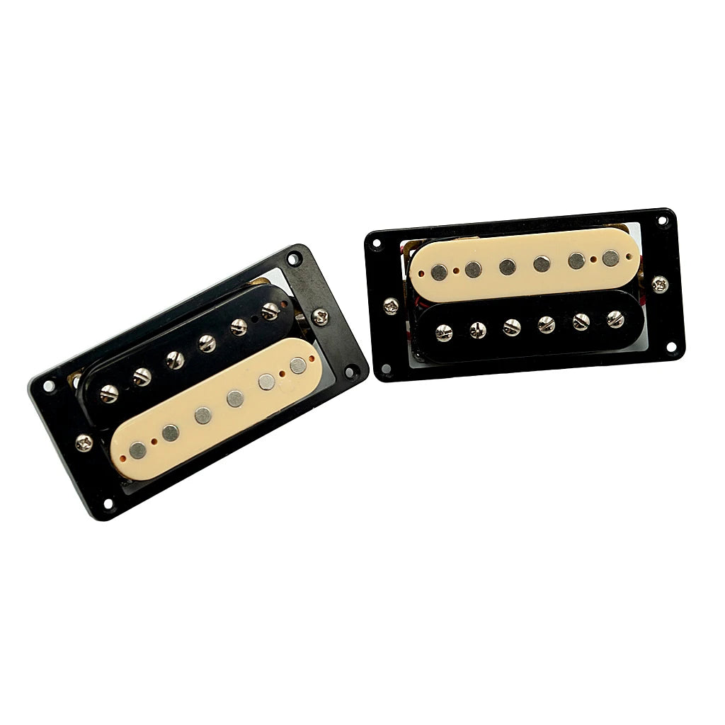 NAOMI 2PCS Guitar Pickup Zebra Faced Humbucker Double Coil Electric Guitar Pickups 50/52mm With installing Frame