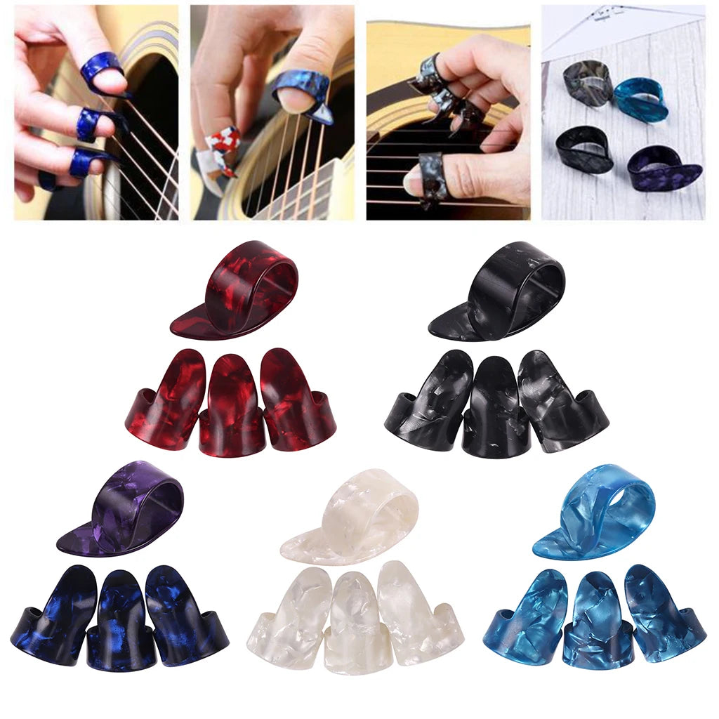 NAOMI 4pcs Guitar Plectrums Sheath Thumb Finger Picks 1 Thumb + 3 Finger Guitar Picks