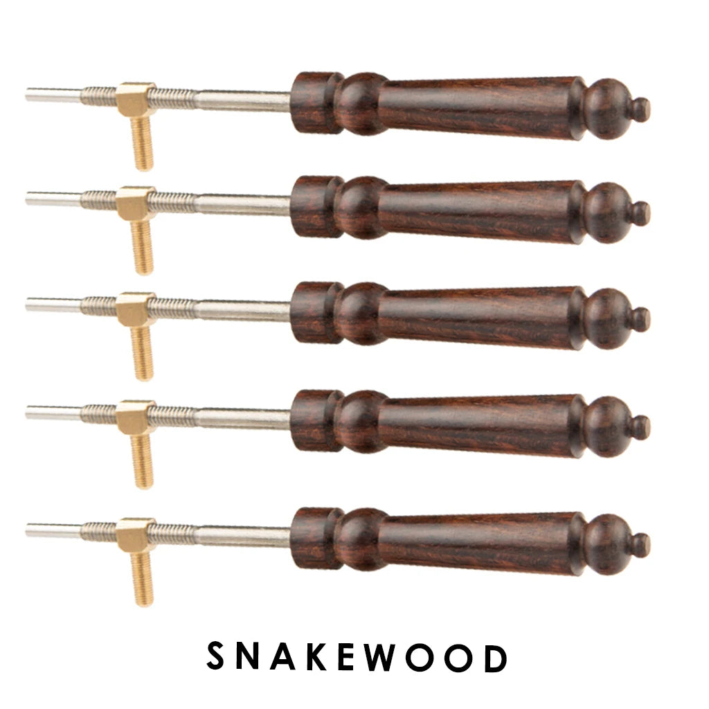 Authentic Baroque Violin Bow Frog Buttons - Snakewood Ebony 4/4 Fiddle Parts w/ Eyelet Rod for Luthier & Repair