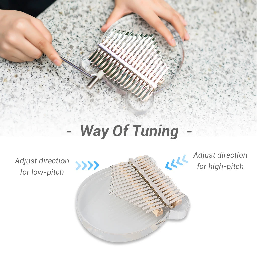 NAOMI 17 Keys Thumb Piano With Eva Bag Crystal Kalimba Acrylic Mbira Finger Piano Gifts For Kids Adult Beginners W/Tuning Hammer