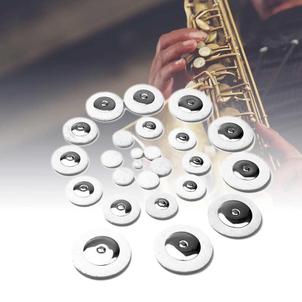 NAOMI Pack Soprano Alto Tenor Bartione Sax Saxophone Tan Leather Pads White Black Orange Sax Resonators Waterproof Wovwn Felt Pad Sets