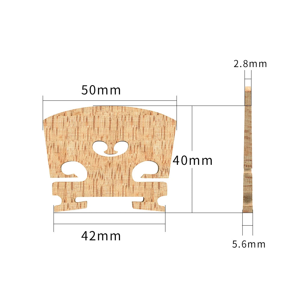 10PCS AA Grade Maple Wood Violin Bridge Snowflake Pattern Fiddle Replacement For 4/4 Full Size Acoustic Violin & Electric Violin