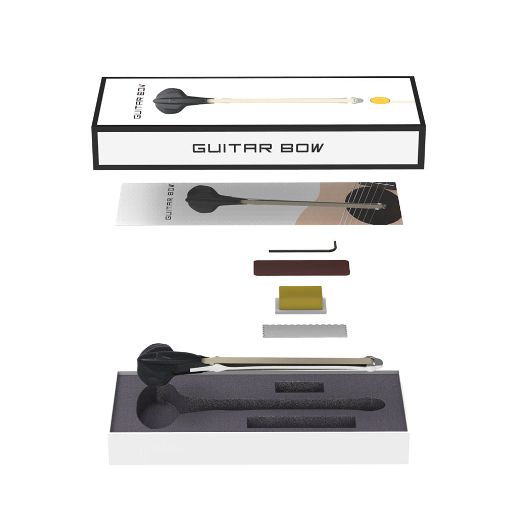 [Youlian] Manta-Gitarrenbogen, kreativer Designbogen – Weiß mit schwarzem Rosshaar