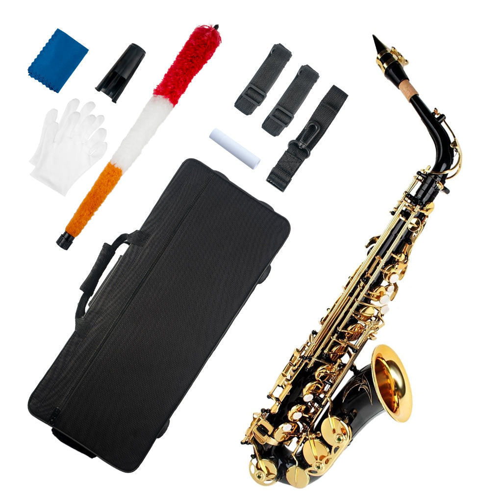 NAOMI Eb Alto Saxophone Brass Gold Lacquer E Flat Alto Sax Woodwind Instrument