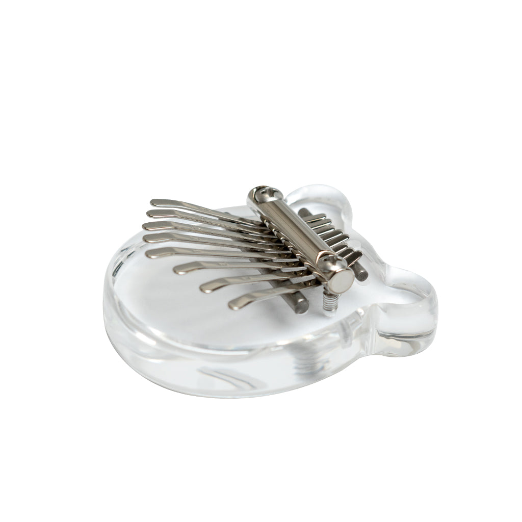 NAOMI Cute Pocket Mini Kalimba 8 Keys Thumb Piano Transparent Acrylic Finger Piano Bear Shape Suitable For Children's Toys