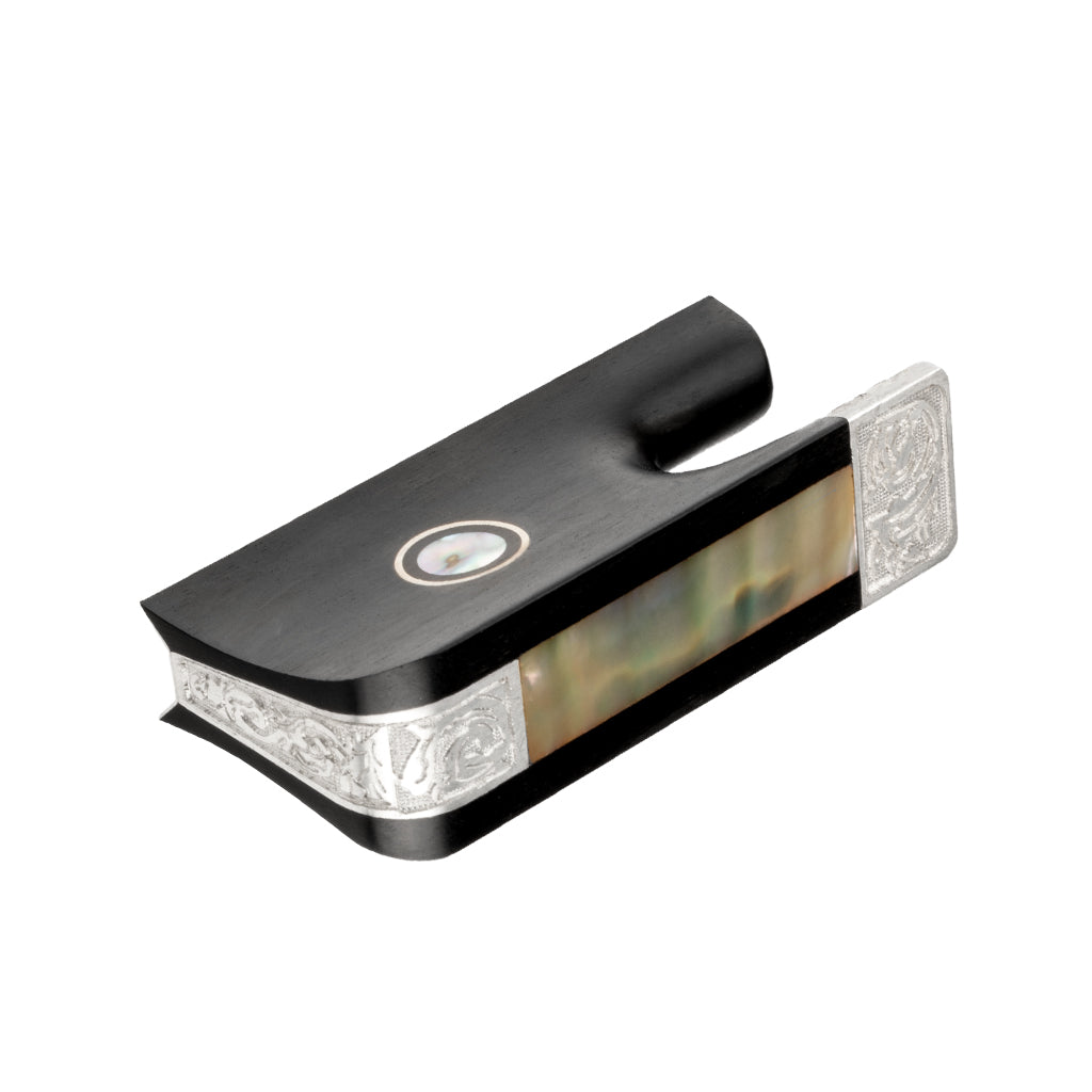 NAOMI Ebony Carved  Frog For Pernambuco Cello Bow Cupronickel Part Handmade