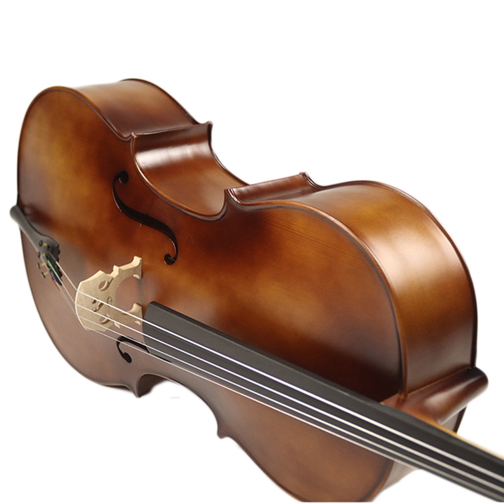 NAOMI Handmade Basswood Spruce Top Acoustic Cello 4/4 3/4 1/2 1/4 1/8 Set With Brazilwood Cello Bow+Bridge+Rosin+Carrying Case