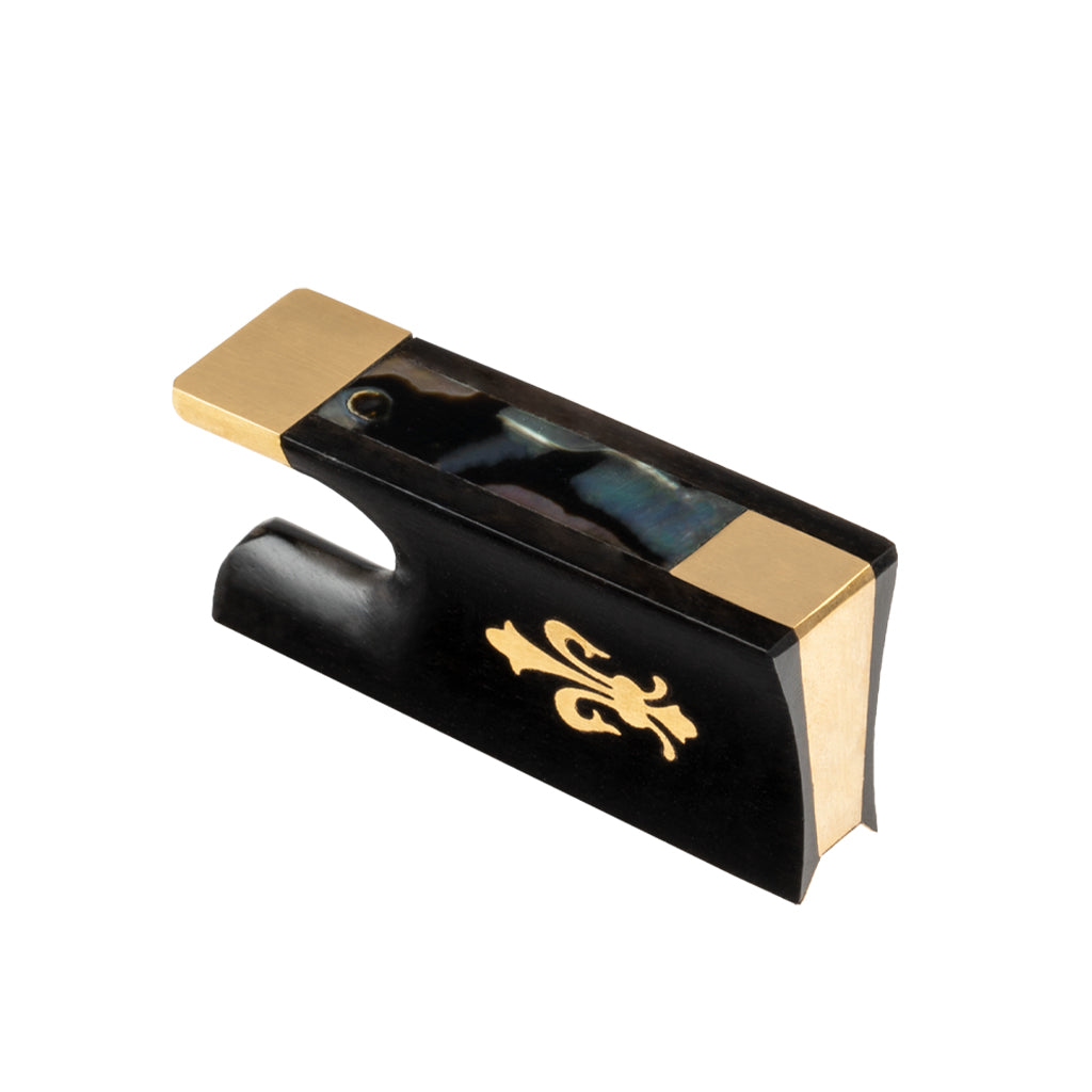 NAOMI Ebony Frog With Brass Fleur-de-lis Inlay 4/4 Violin Bow Parts Replacement Accessories