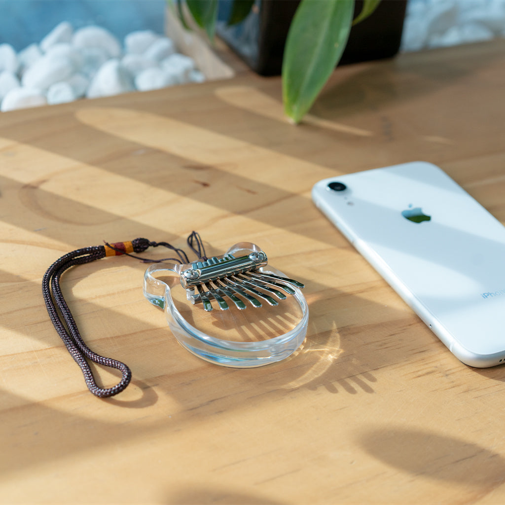 NAOMI Cute Pocket Mini Kalimba 8 Keys Thumb Piano Transparent Acrylic Finger Piano Bear Shape Suitable For Children's Toys