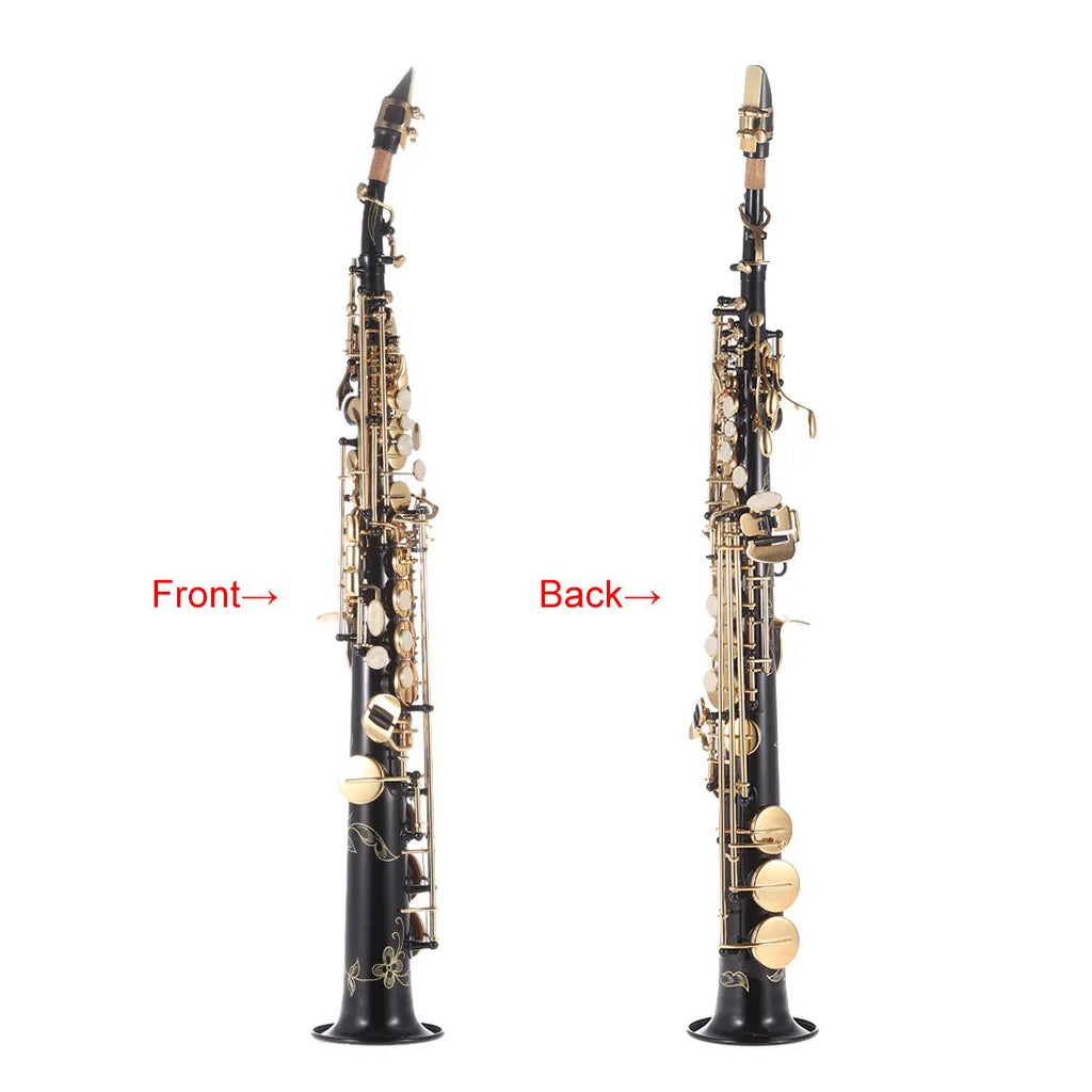 NAOMI Straight Bb Soprano Saxophone Brass Silver Plated B Flat Sax