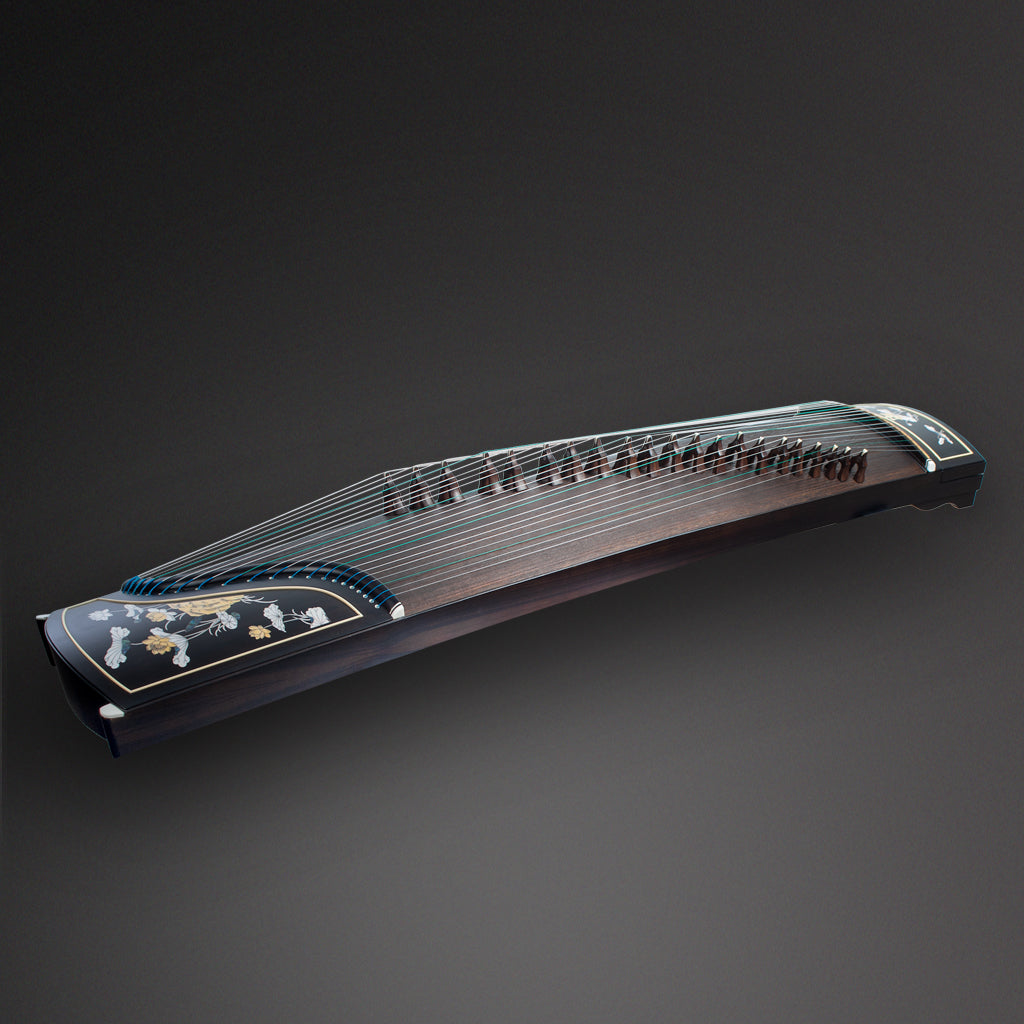 NAOMI  Advanced Chinese Zither 21 String Black Sandalwood Guzheng Instrument Gu Zheng Chinese Harp