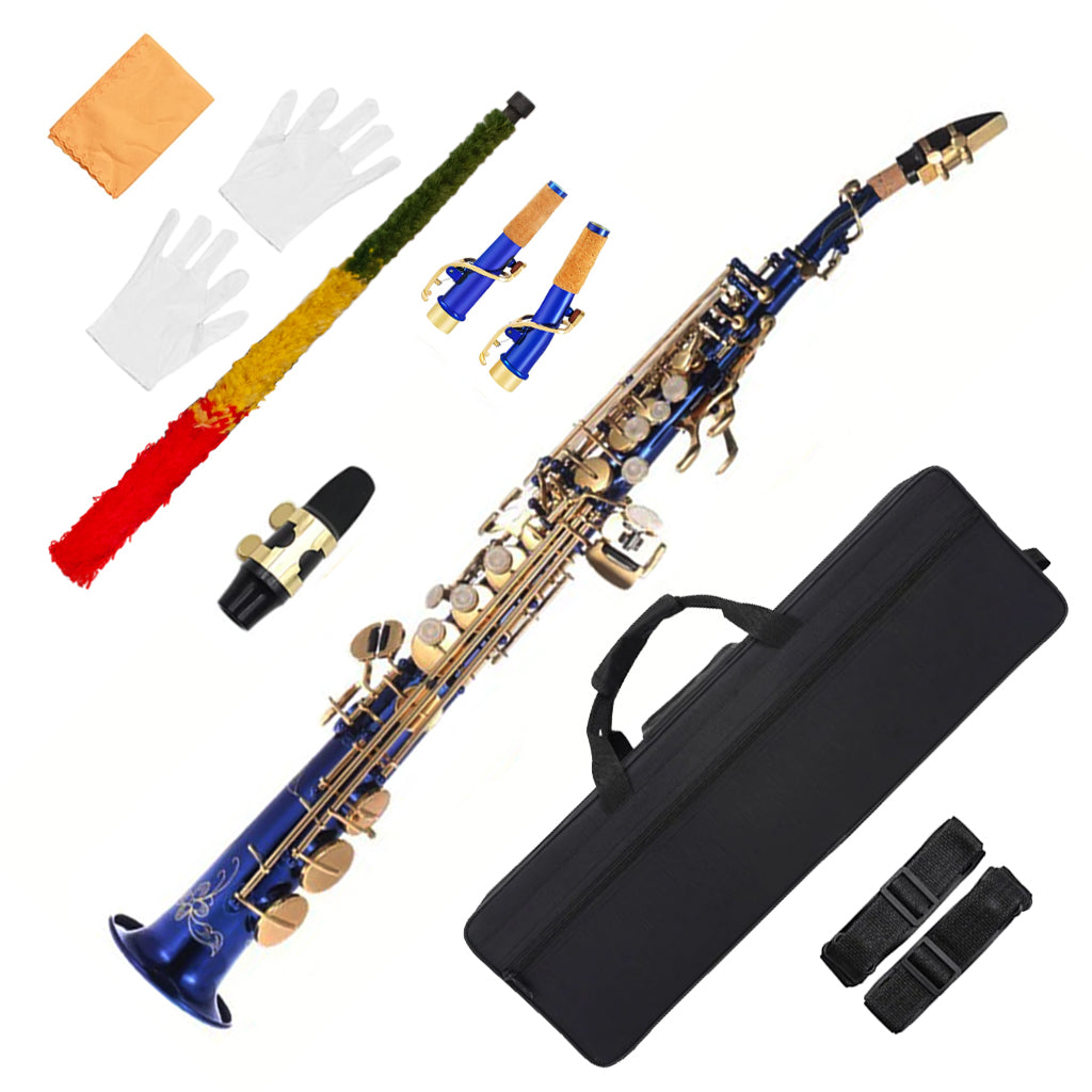 NAOMI Straight Bb Soprano Saxophone Brass Silver Plated B Flat Sax
