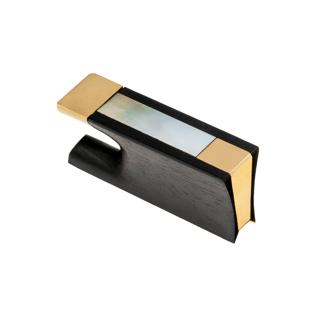 NAOMI 4/4 Ebony Vioin Bow Frog With Brass Mounting Full Lined Fiddle Bow Frogs