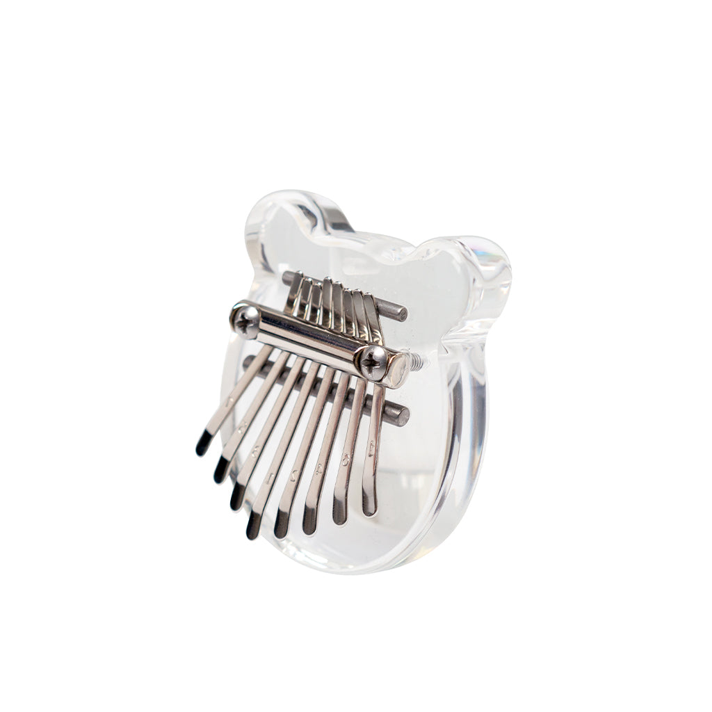 NAOMI Cute Pocket Mini Kalimba 8 Keys Thumb Piano Transparent Acrylic Finger Piano Bear Shape Suitable For Children's Toys
