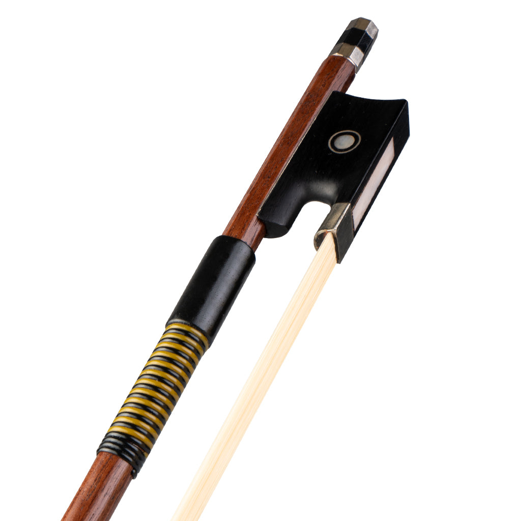 NAOMI Violin Bow Brazilwood Bow Round Stick Plastic Lapping White Mongolia Horsehair Student Bow