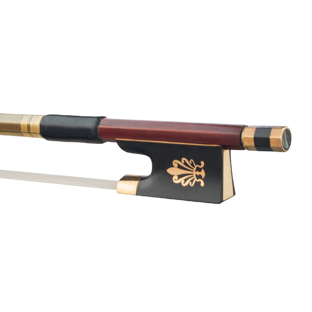 NAOMI 4/4 Violin/ Fiddle Bow IPE Round Stick With Ebony Frog W/ Peacock Inlay