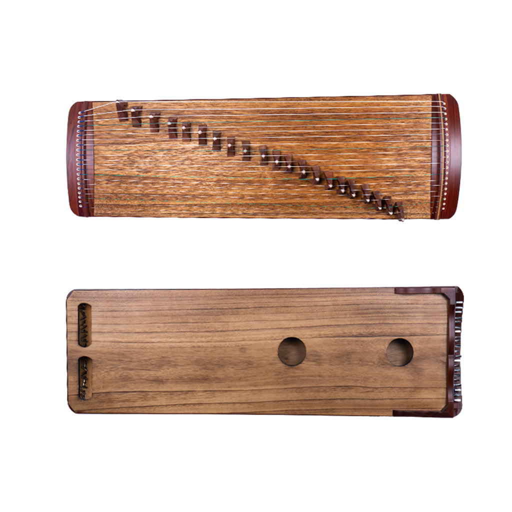 NAOMI Travel Guzheng Harp Chinese Lettering Zither 21 String Red Sandalwood Small Guzheng Musical Instrument