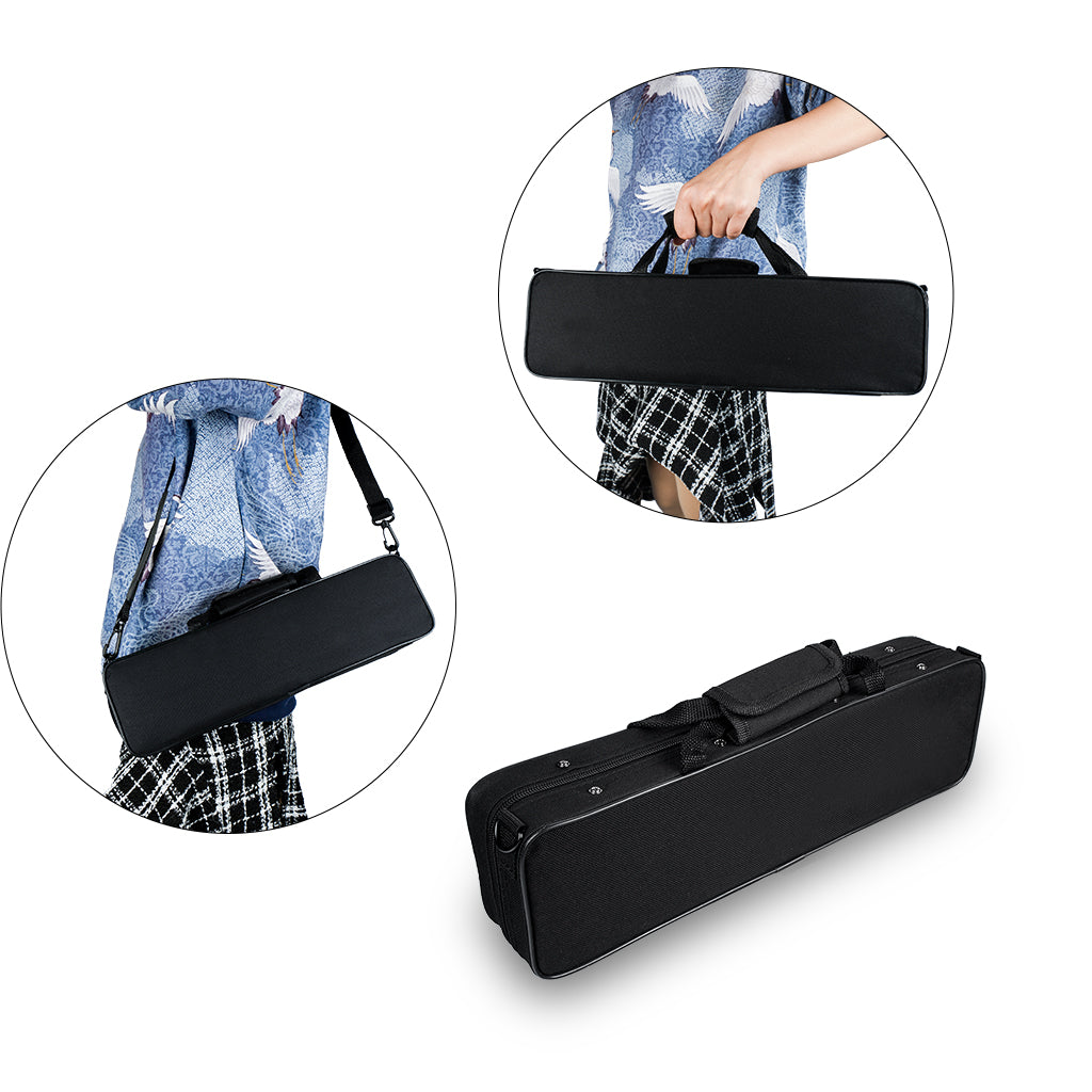 NAOMI Hole C Flute 16 Keys Cupronickel Nickel-plated Wind Instrument Leather Flute Carring Bag Flute Stand Flute Pads Set