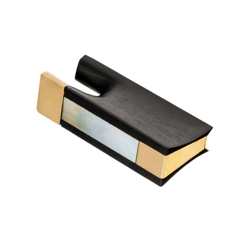 NAOMI 4/4 Ebony Vioin Bow Frog With Brass Mounting Full Lined Fiddle Bow Frogs