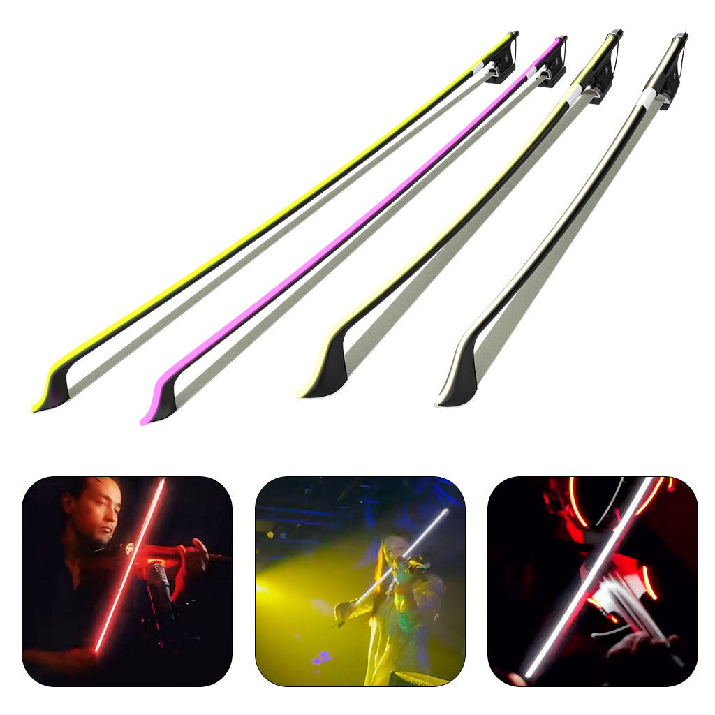 [YOOLIM DESIGN] LED Light Double Bass Bow Carbon Fiber Bow Rechargeable Battery Type-c Input Exciting Lighting Effects