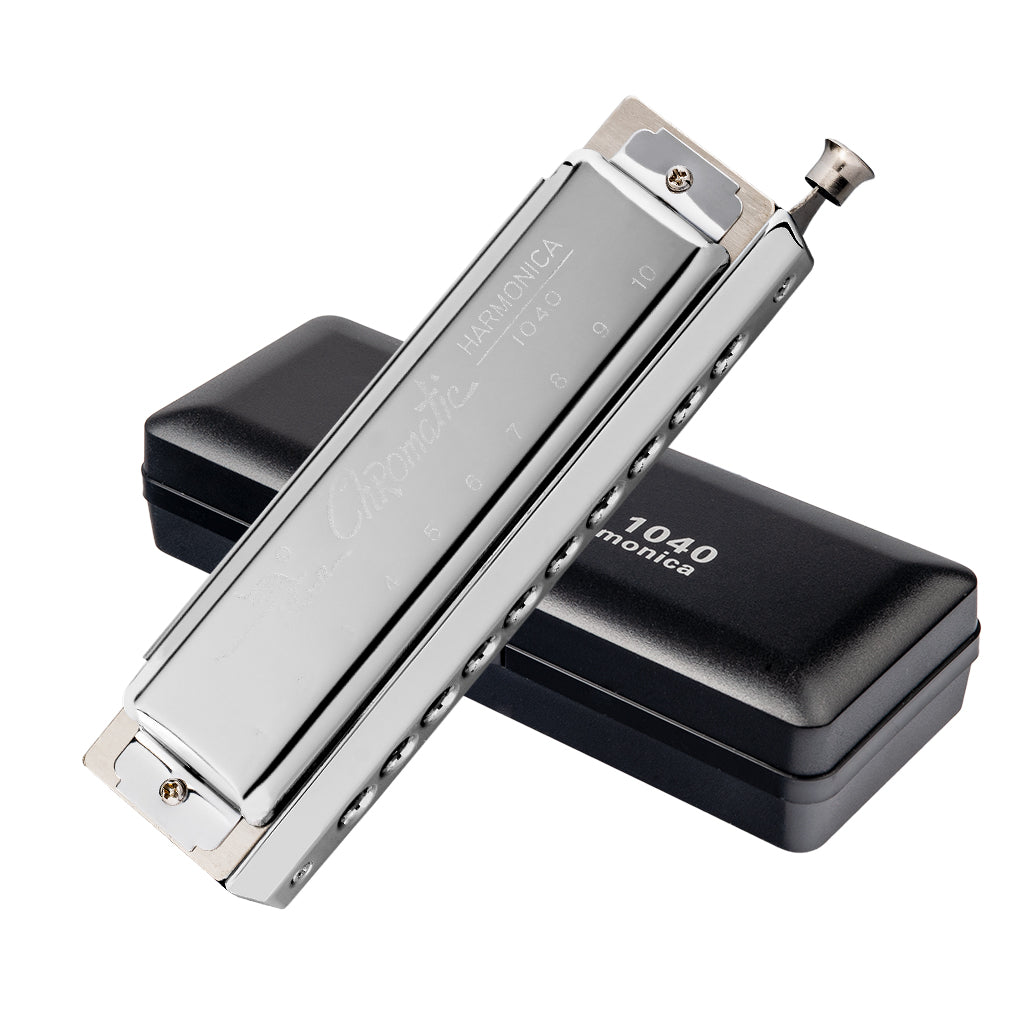 NAOMI Swan 10 Hole 40 Tone C Key Chromatic Harmonica Precision Engineered Sliding Stainless Steel Diacritical Keys