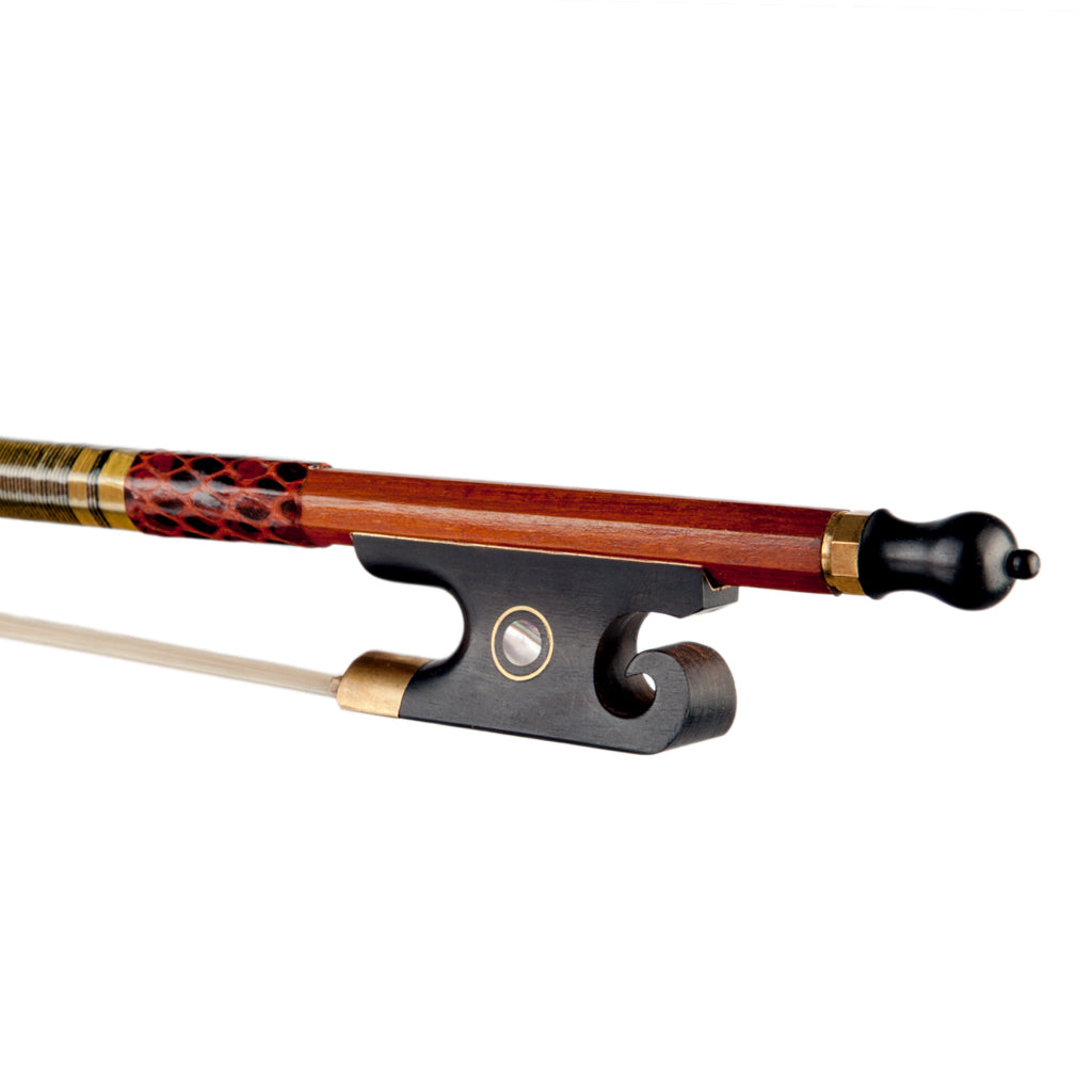 NAOMI Violin Bow 4/4 Pernambuco Fiddle Bow Black Ox Horn Frog Octagonal Stick Snake Skin Grip
