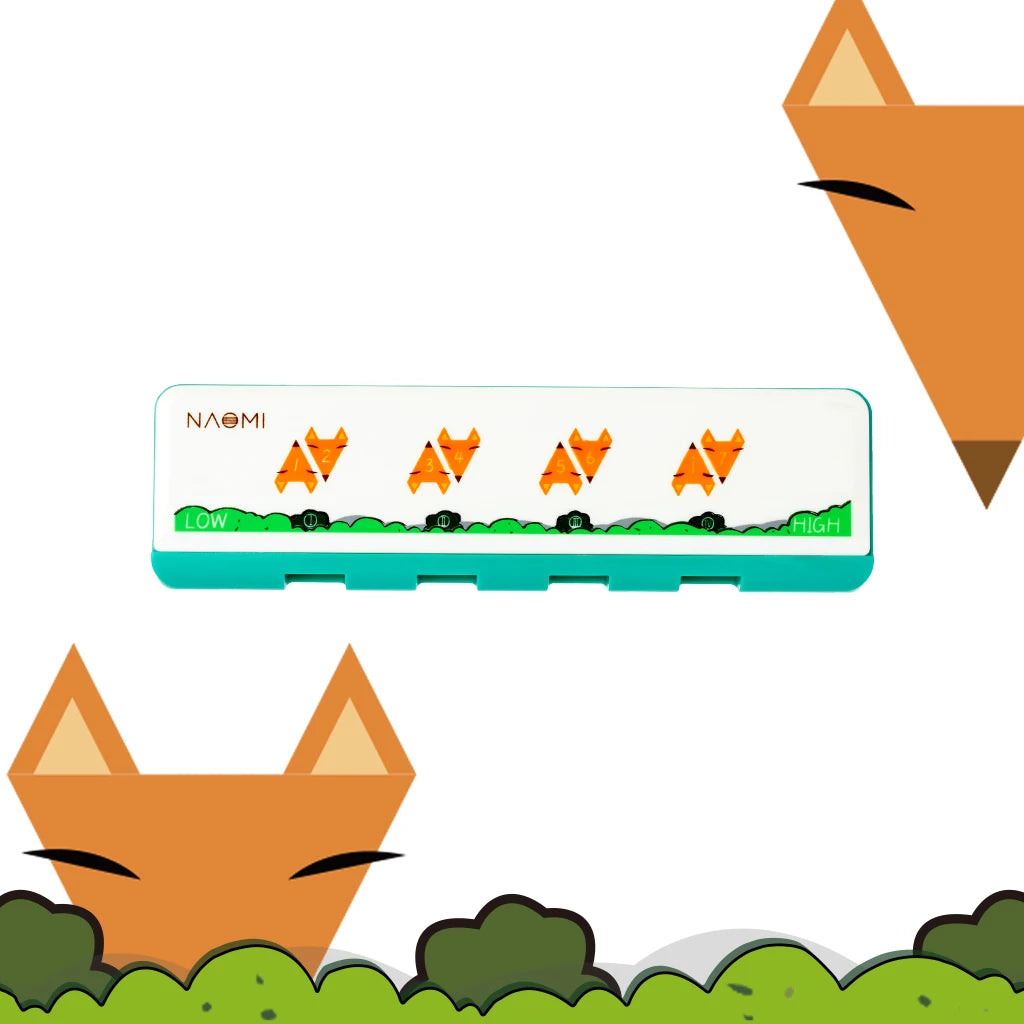 NAOMI 4 Holes 8 Tone Harmonica Brass Reed Plate Diatonic Harmless Plastic No Screw Design Ideal Musical Instrument For Children