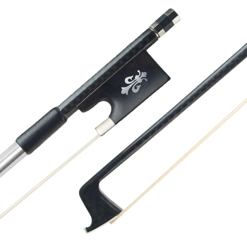 NAOMI Violin Bow 4/4 Grid Carbon Fiber Silver Wire Wrap Ebony Frog