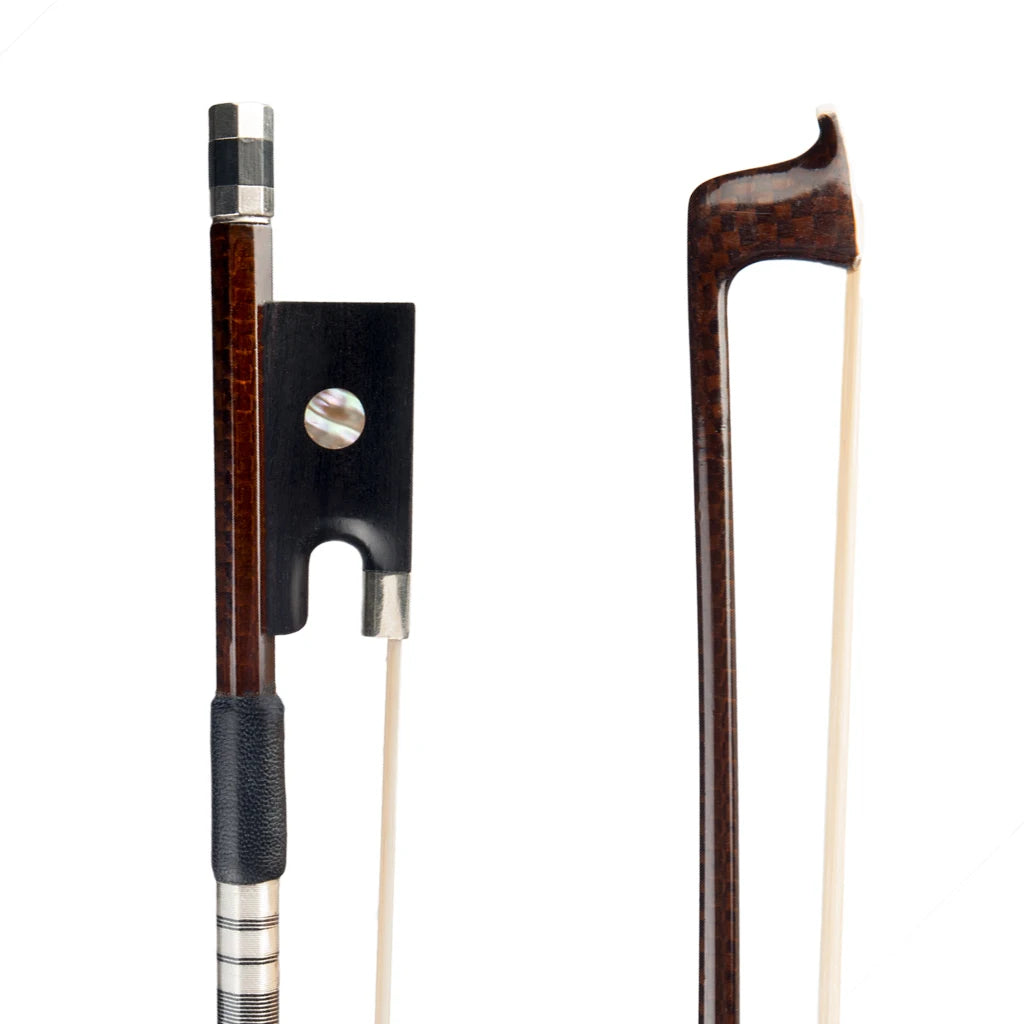 NAOMI 4/4 Violin Bow Grid Carbon Fiber Bow Ebony Frog Sheepskin Grip